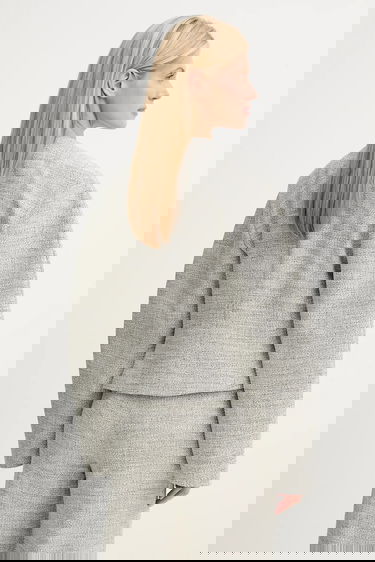 Väst Nanushka Nanushka Kiyo Cropped Tweed Jacket Grå | NW25SSOW30199, 2