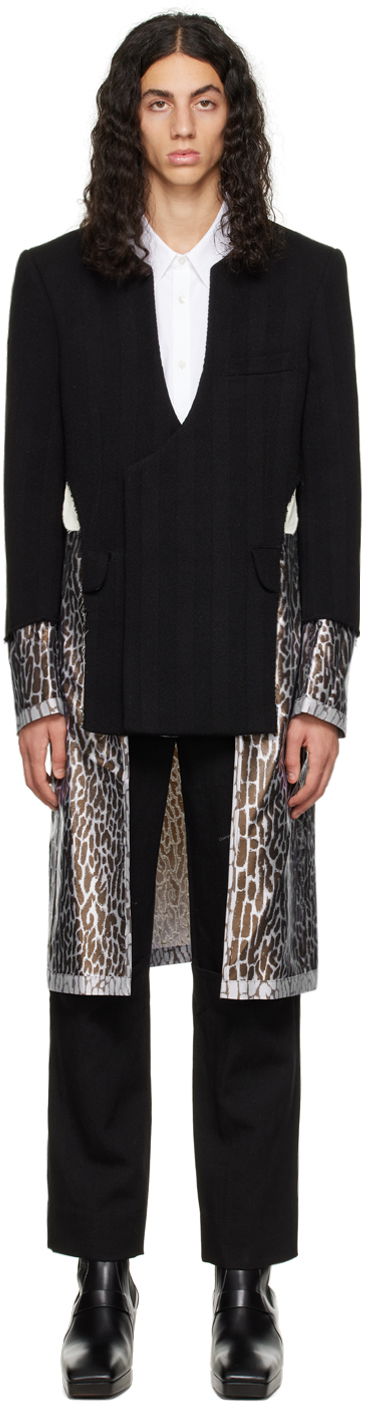Rockar Comme des Garçons Layered Wool Coat Svart | PJ-J012-051-1-1