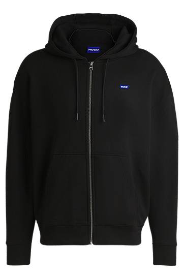 Sweatshirt BOSS Relaxed-Fit Terry Hoodie Svart | 50542512