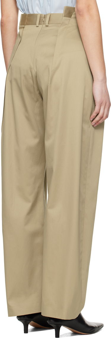 Byxor Maison Margiela MM6 Maison Margiela Cotton Twill Darting Trousers Beige | S52KA0534 M35368, 2