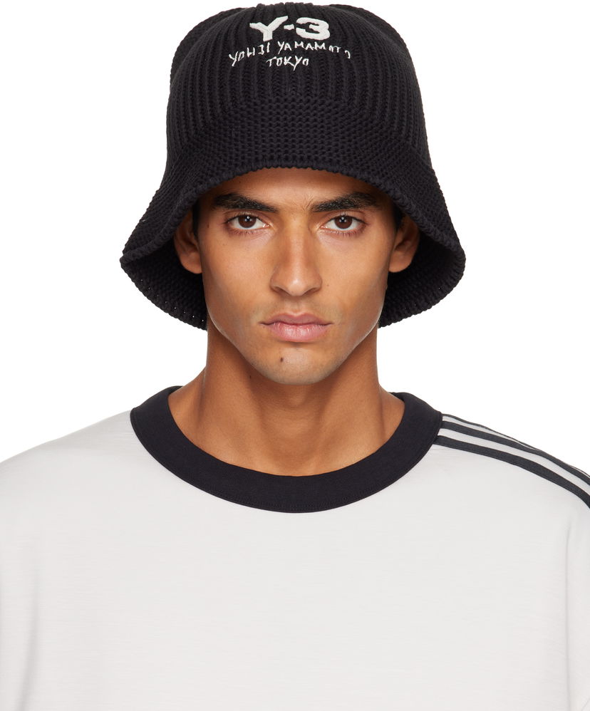 Hatt Y-3 Y-3 Heritage Knit Bucket Hat Svart | JX8305
