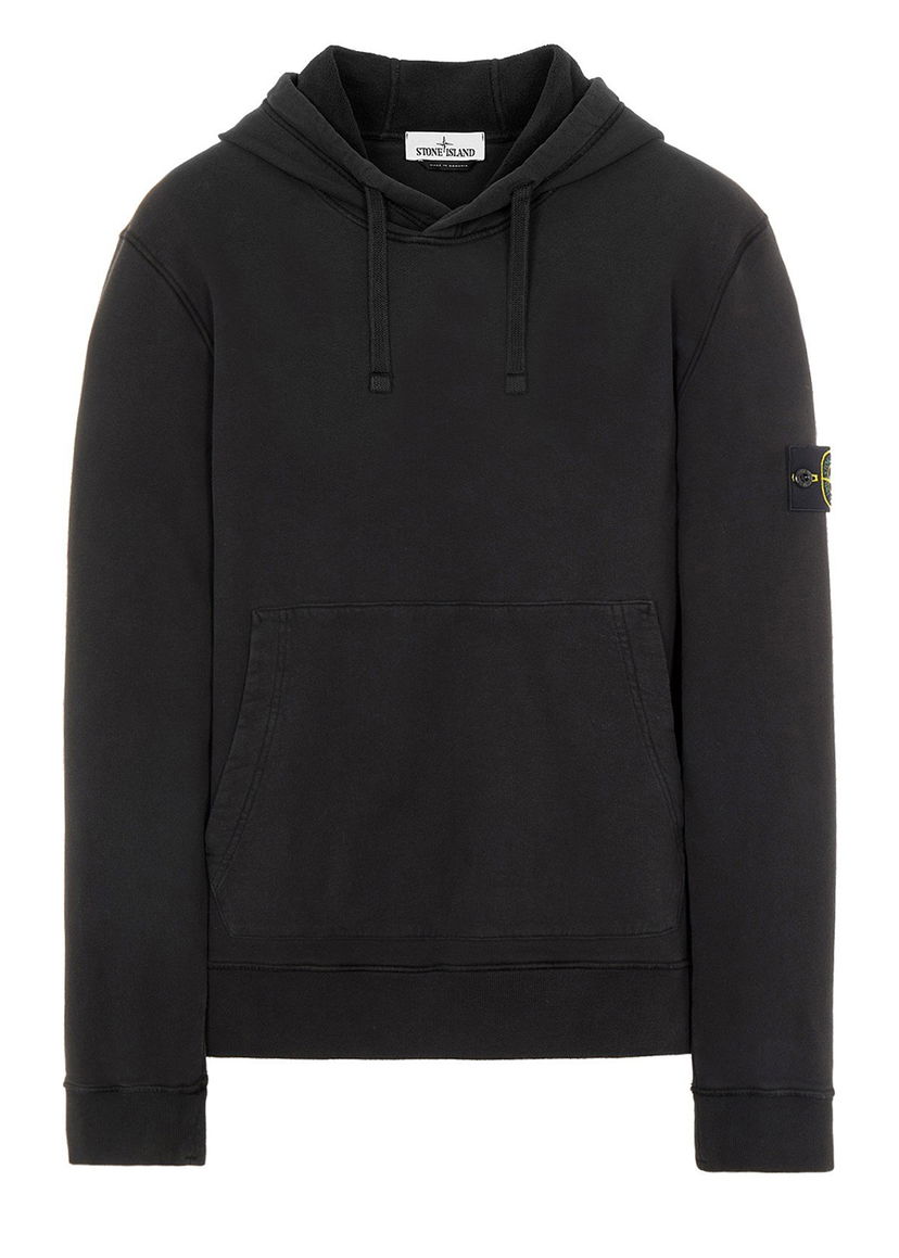 Sweatshirt Stone Island Brushed Cotton Fleece Hoodie Svart | 751564120V0029-9405 / 771564120 V0029