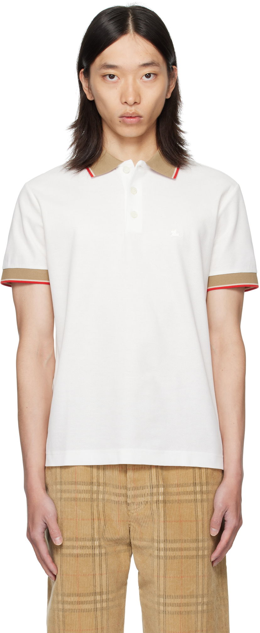 Polotröja Burberry Burberry Logo Collar Polo Vit | 8110096