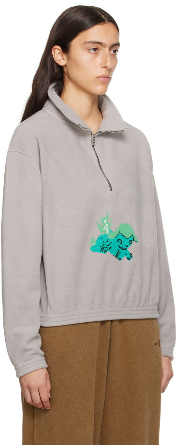 Sweatshirt We11done We11done Pony Fleece Pullover Grå | WD-TS3-23-893-U-GY, 1