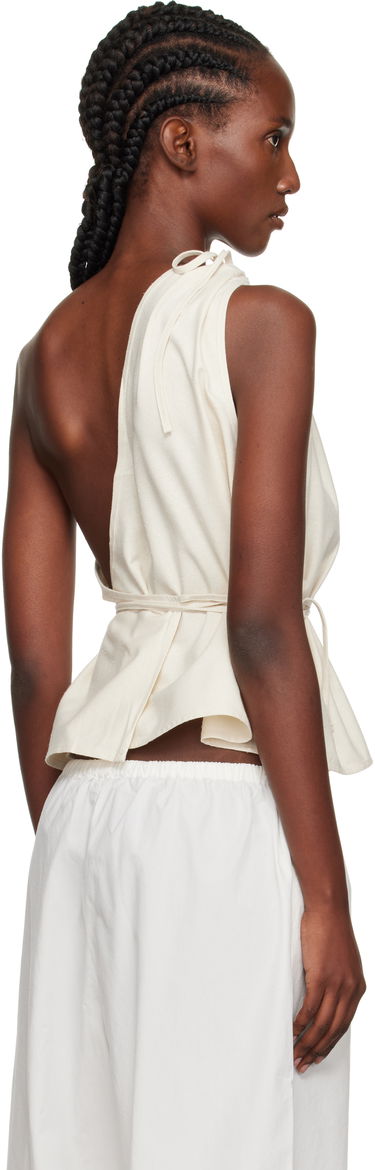 Linne Baserange Baserange One Shoulder Tie Waist Top Vit | TSVI-WS-AU25, 2