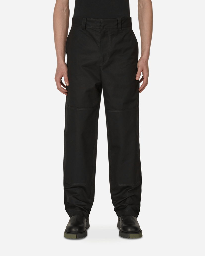 Byxor Off-White Diagonal Pocket Carpenter Pants Black Svart | OMCA207C99FAB001 1001