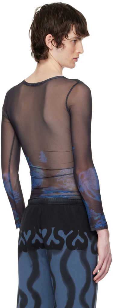 T-shirt Collina Strada Collina Strada Cardio Floral Mesh Long Sleeve T-Shirt Svart | XX3341, 2