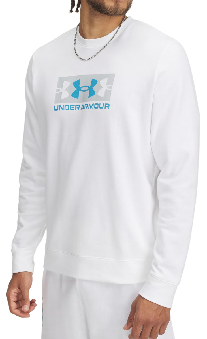 Sweatshirt Under Armour Rival Terry Logo Crew Sweatshirt Vit | 1390140-100