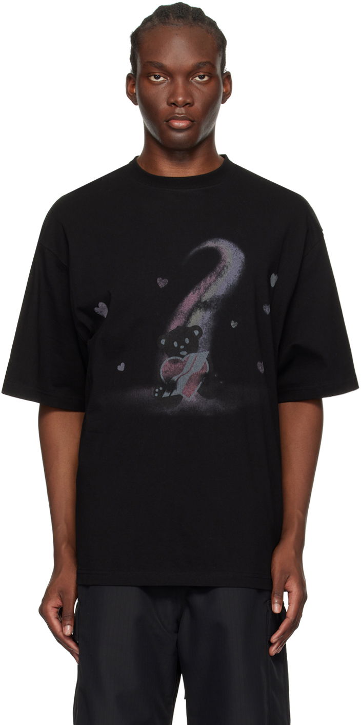 T-shirt We11done We11done Teddy Bear Graphic T-Shirt Svart | WD-TT1-23-730-U-BK
