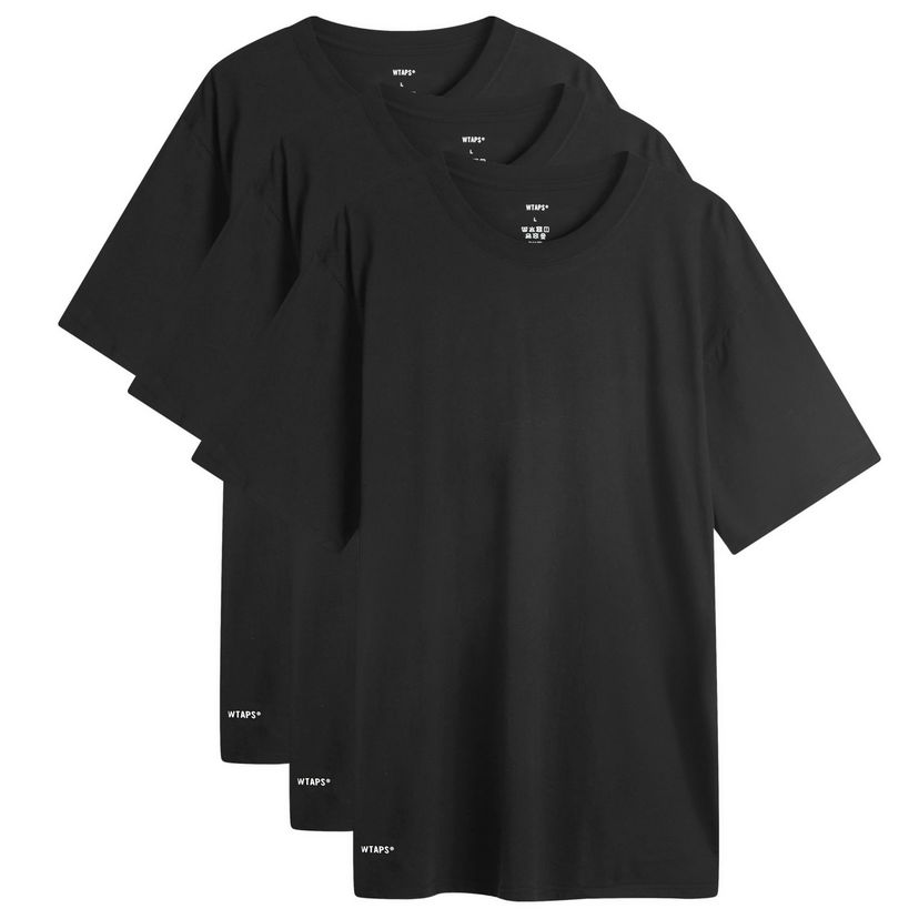 T-shirt WTAPS 3-Pack T-Shirt Black Svart | 242MYDT-UWM01-BLK