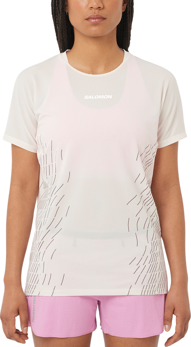 T-shirt Salomon Salomon Sense Aero Graphic Short Sleeve T-Shirt Vit | lc2698900
