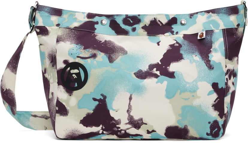 Axelväska BAPE A Bathing Ape Map Camo Messenger Bag Flerfärgad | 001BAL301021M