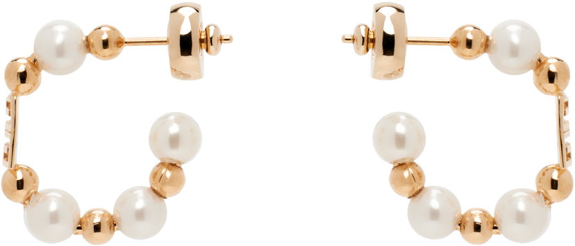 Örhängen Givenchy Pearl & Gold-Tone Hoop Earrings Metallisk | BF111PF03U645