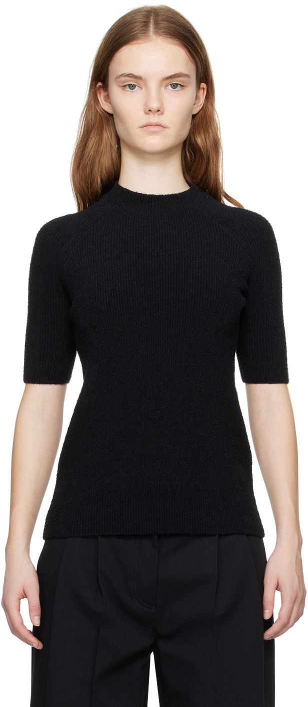 T-shirt TOTEME Raglan Short Sleeve T-Shirt Svart | 242-WRT2204-YA0043, 0