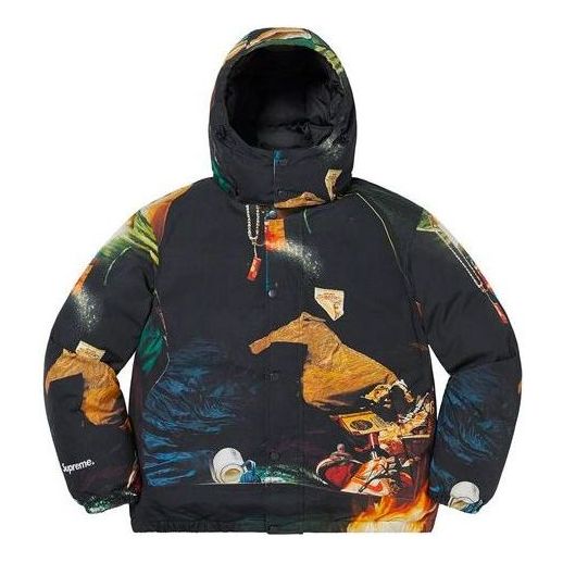 Pufferjacka Supreme Firecracker Graphic Print Puffer Jacket Svart | SUP-SS21-456