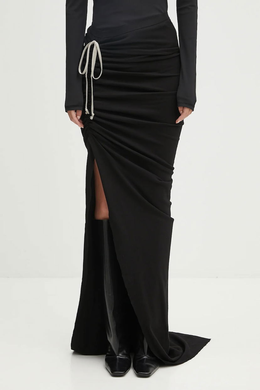 Kjol Rick Owens Rick Owens DRKSHDW Soft Edfu Long Maxi Skirt Svart | DS02E7337.JDB