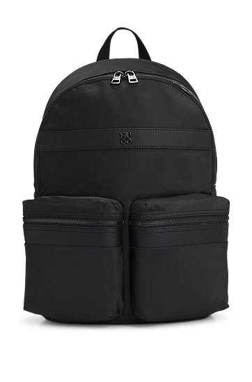 Ryggsäck BOSS Twill Backpack with Logo Trim Svart | 50547405