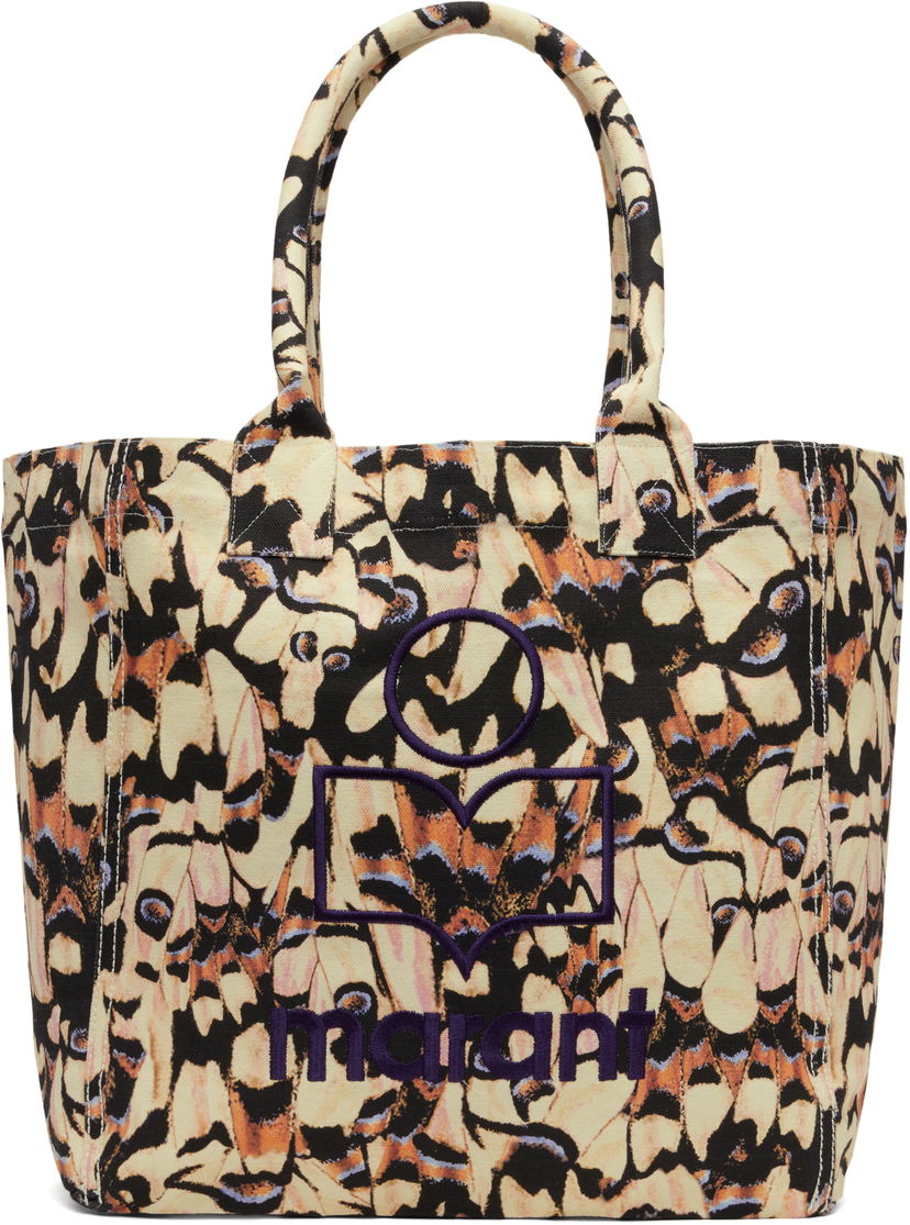 Tygpåse ISABEL MARANT Isabel Marant Yenky Small Butterfly Print Tote Beige | PM0002FA-C2X02M
