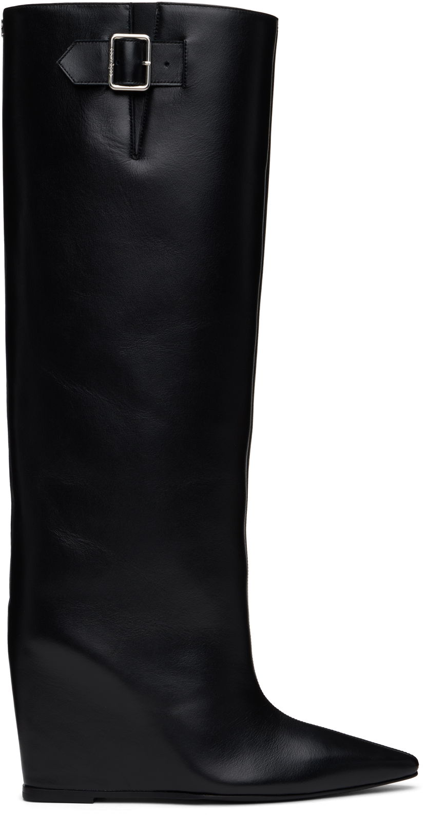 Sneakers och skor Courrèges Astro Wedged Leather Tall Boots Svart | 324SBT035CR0017