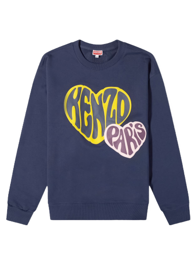 Sweatshirt KENZO Hearts Crew Sweat Mörkblå | FD65SW0814MF-77