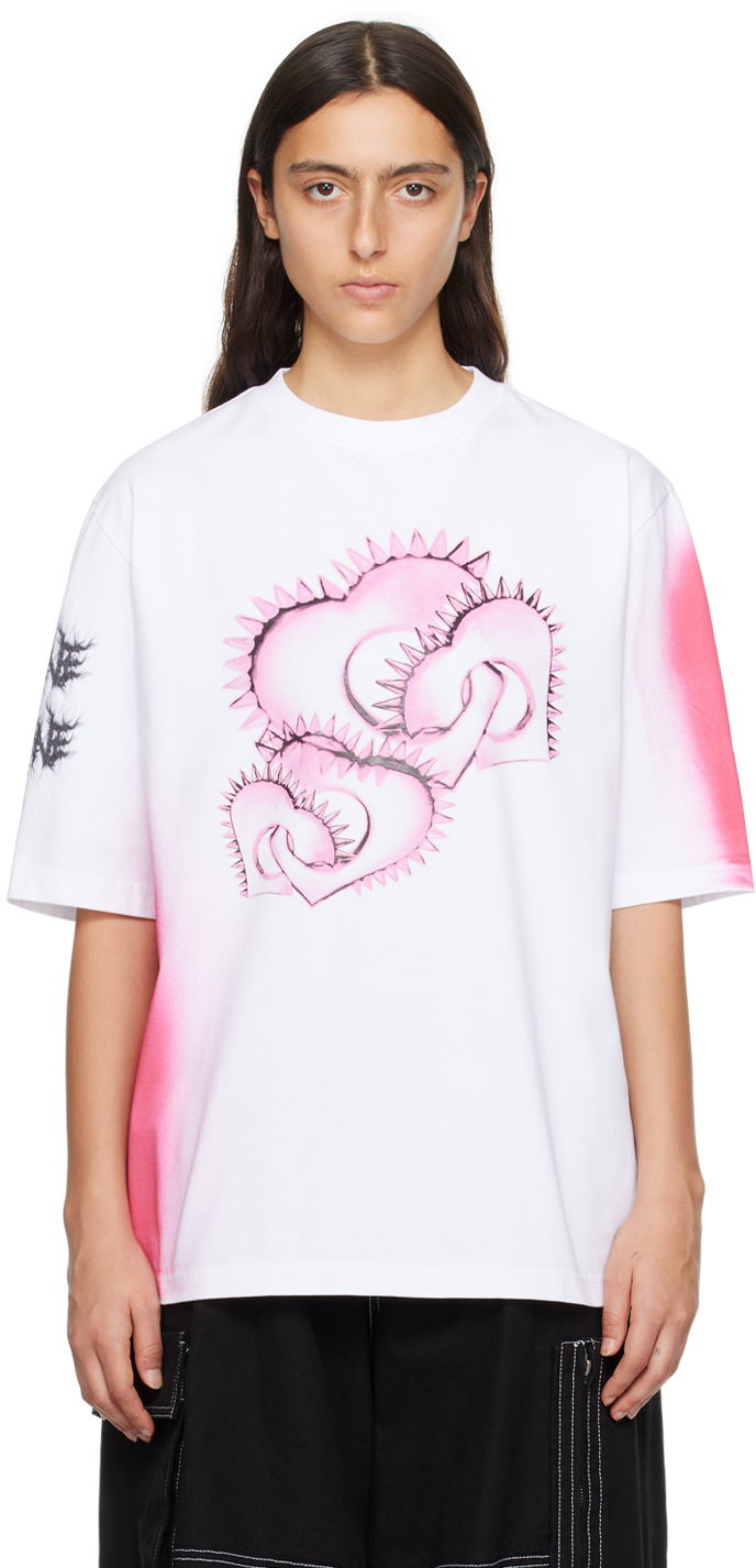 T-shirt We11done Graphic Print T-Shirt Vit | WD-TT3-23-748-U-WH