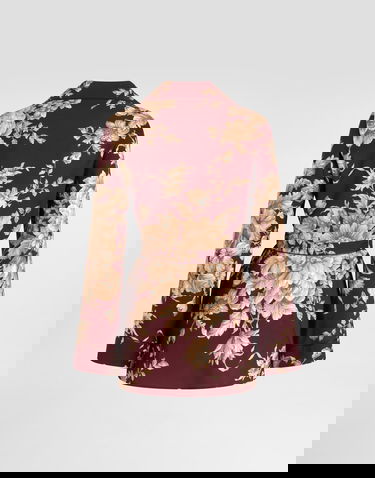 Skjorta Dolce & Gabbana Rose-print Charmeuse Belted Vanity Shirt Flerfärgad | F5Q03TFSA7YHR4OX, 1