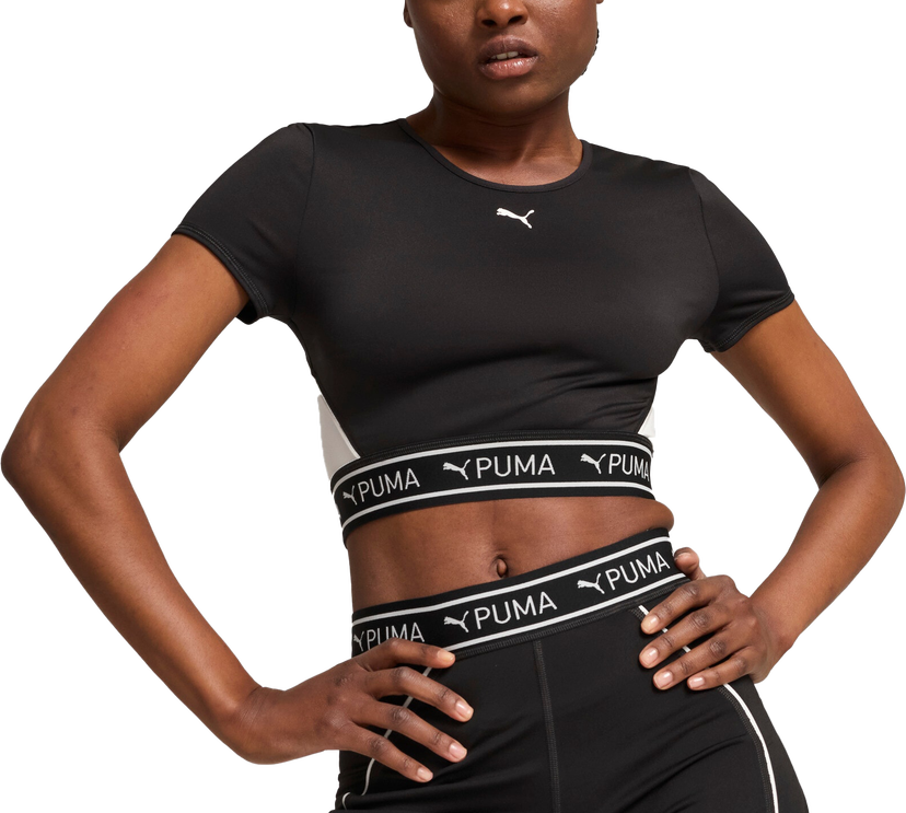Crop top Puma Puma Strong Baby Short Sleeve Crop Top Svart | 525878-51