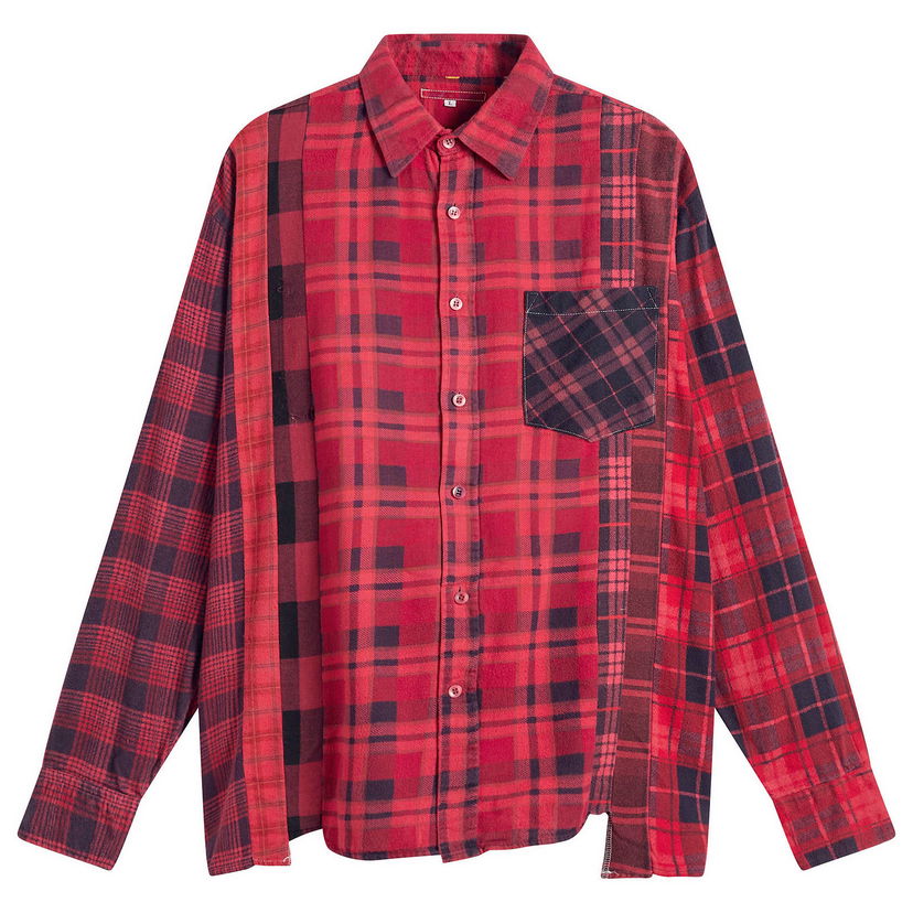 Skjorta Needles 7 Cuts Over Dyed Flannel Shirt Flerfärgad | RW394-A