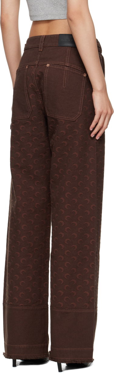 Cargo byxor Marine Serre Marine Serre Moon Jacquard Twill Workwear Cargo Pants Brun | WPA141B CWOV0063, 2