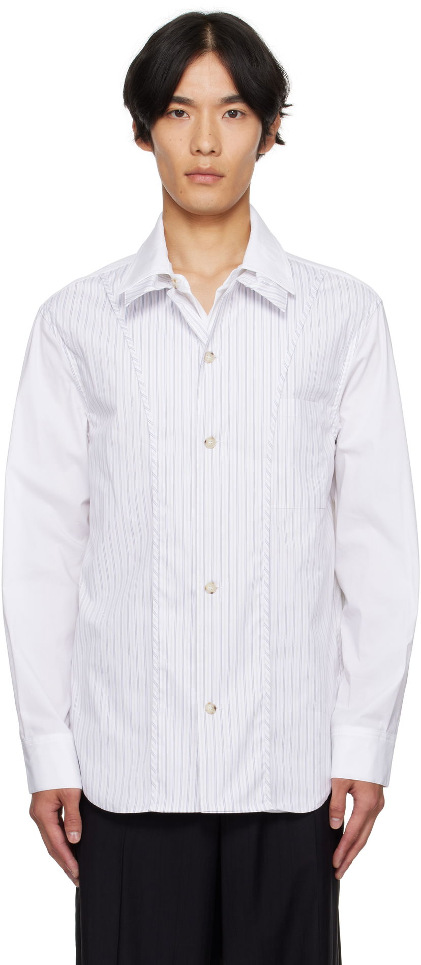 Skjorta Andersson Bell Andersson Bell Open Collar Layered Shirt Vit | atb1341m