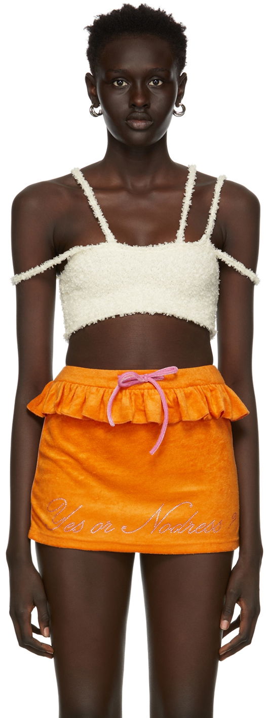 Linne GUIZIO Guizio Bouclé Strap Tank Top Vit | DGS21K820