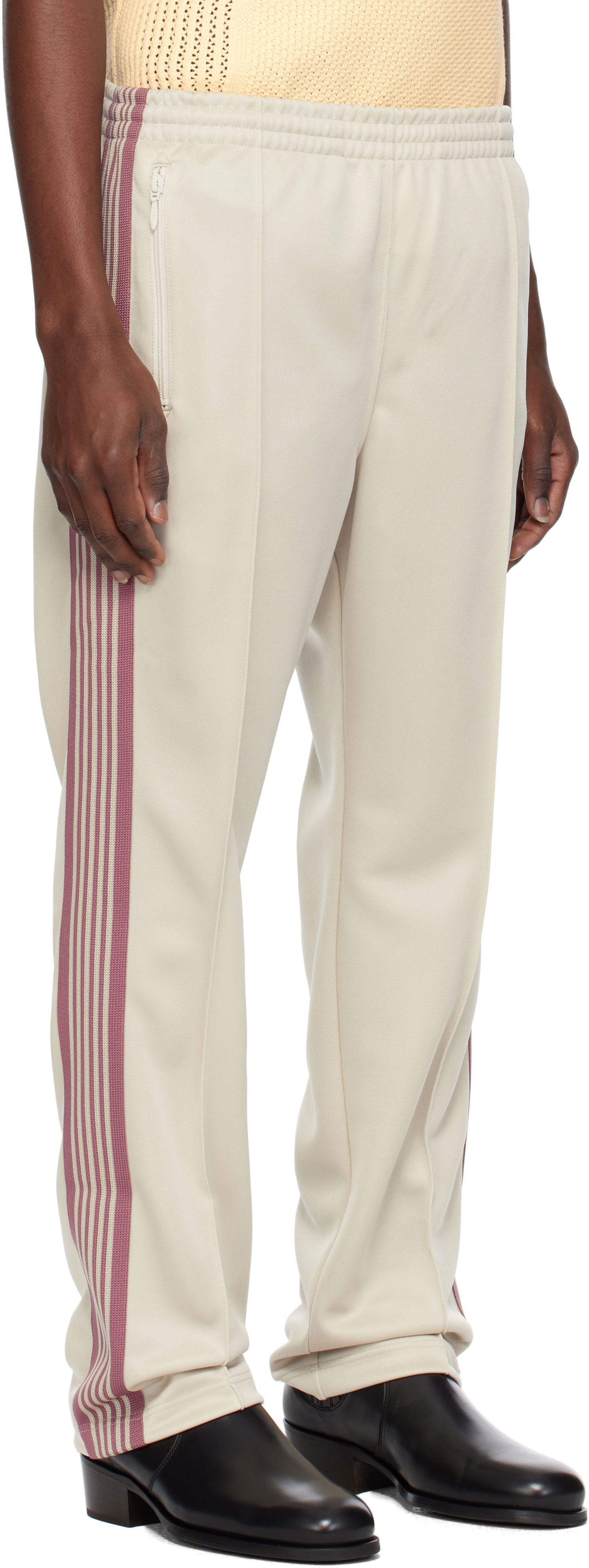 Träningsbyxor Needles Needles Narrow Track Pants Beige | QV308, 1