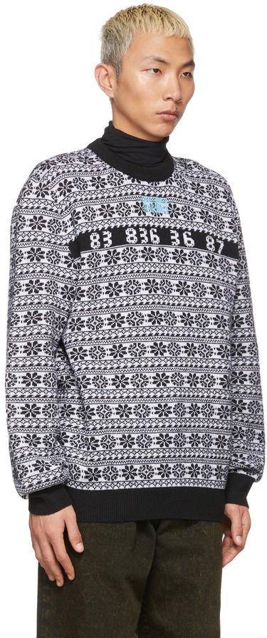 Sweater VETEMENTS Number Nordic Sweater Vit | VL12KN140B, 1