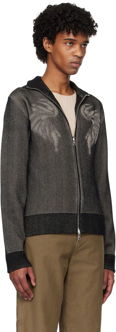 Sweater Dries Van Noten Dries Van Noten Zip-Up Knit Sweater Svart | 251-021223-1711, 1