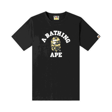 T-shirt BAPE 1st Camo College Relaxed Tee Svart | 1H30 110 009 BLACK YELLOW, 0
