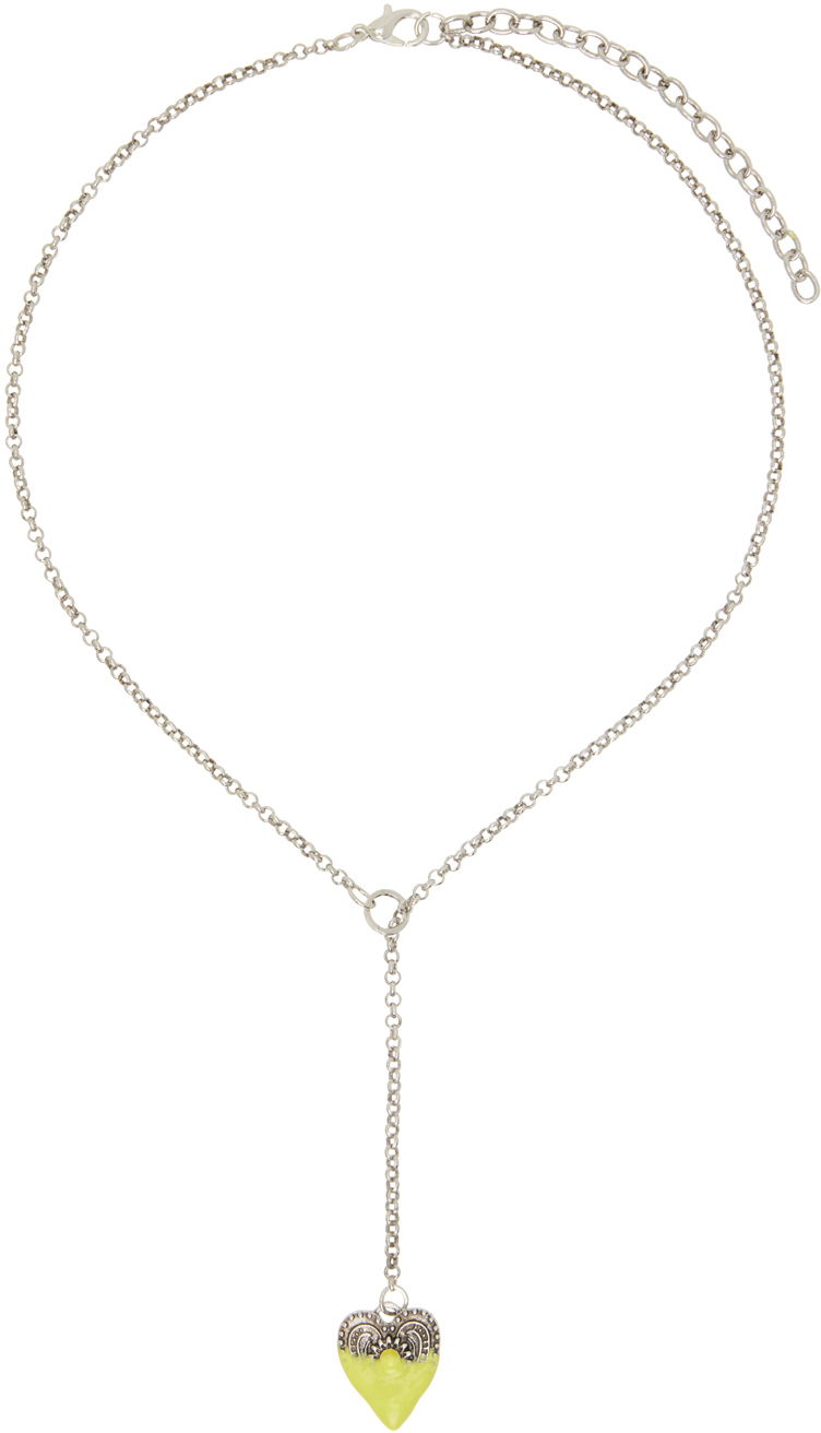 Halsband Ottolinger Ottolinger Dipped Heart Y-Necklace Gul | 1251507121