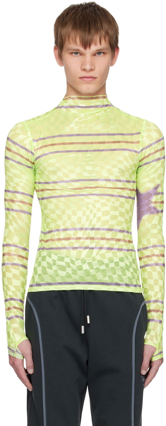 T-shirt Collina Strada Collina Strada Checkered Turtleneck Top Grön | XX3221
