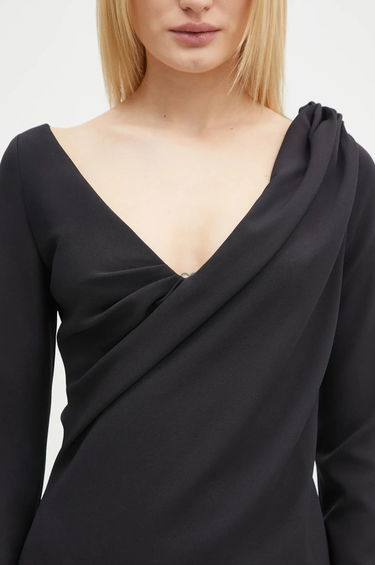 Klä JW Anderson JW Anderson Shoulder Drape V-Neck Mini Dress Svart | DR0446.PG1573.999, 3
