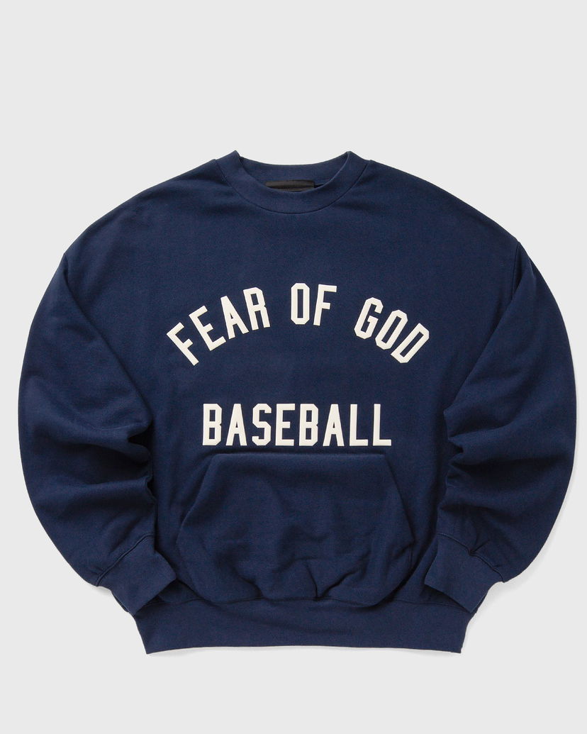 Sweatshirt Fear of God MLB Sport Fit Fear of God Baseball Crewneck Sweatshirt with Kangaroo Pocket Mörkblå | 192ML252103F