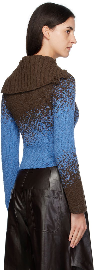 Sweater Andersson Bell Andersson Bell Flow Jacquard Knit Cropped Hoodie Blå | atb1358w, 2