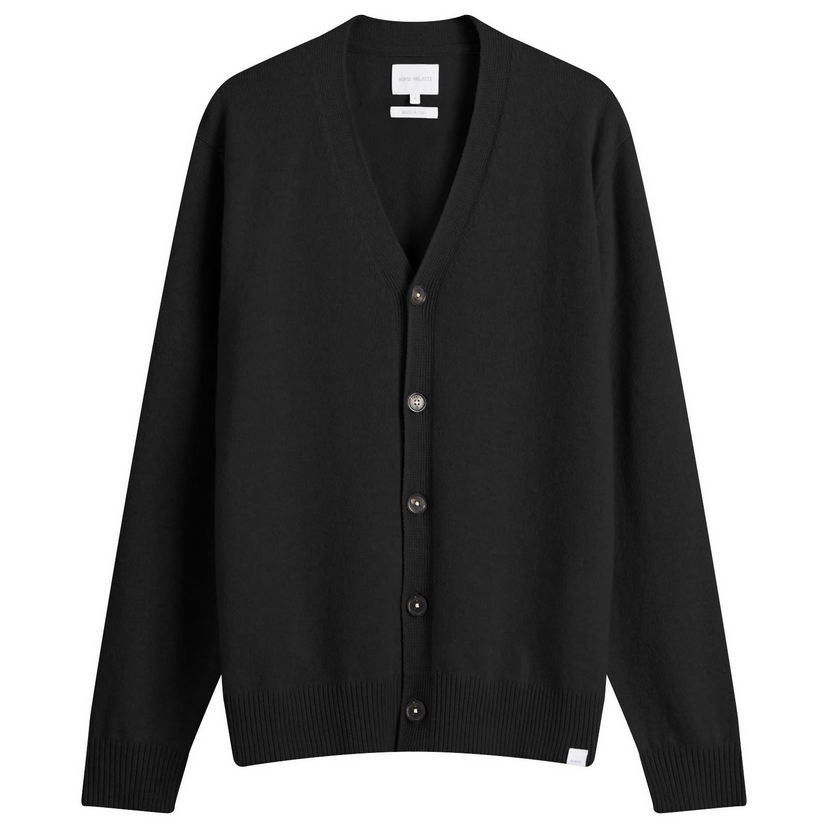 Sweater NORSE PROJECTS Standard Lambswool Knit Cardigan Svart | N45-0624-9999