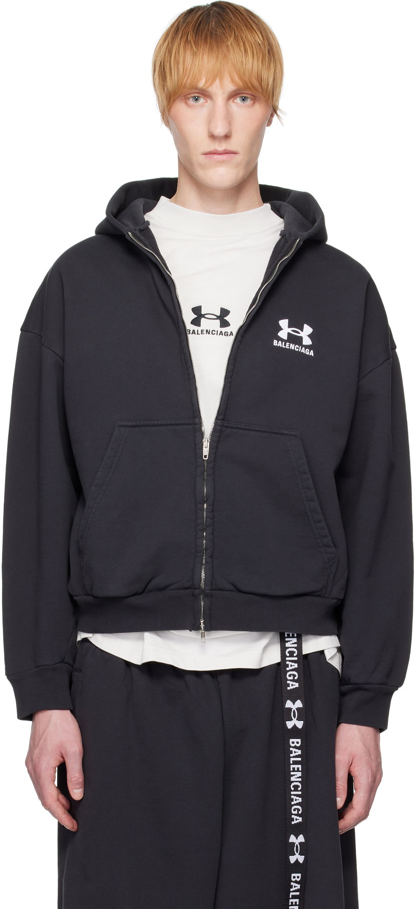 Sweatshirt Balenciaga Under Armour Edition Zip Hoodie Svart | 803264TRVB8