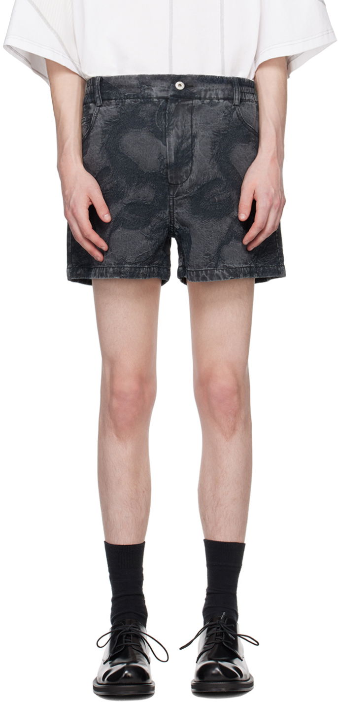 Shorts Feng Chen Wang Feng Chen Wang Dragon Denim Shorts Svart | FUS17ST07