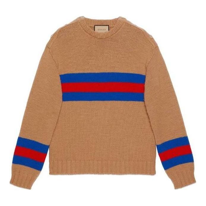 Sweater Gucci Wool Mohair Sweater With Web Brun | 750841-XKDF2-2032