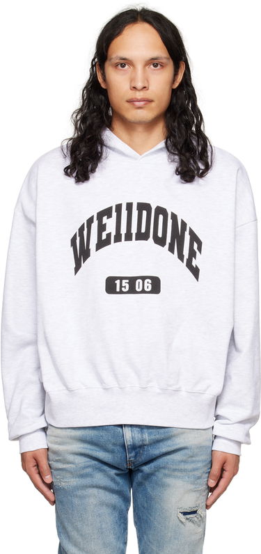 Sweatshirt We11done We11done Print Hoodie Grå | WD-TH3-22-807-U-GY, 0