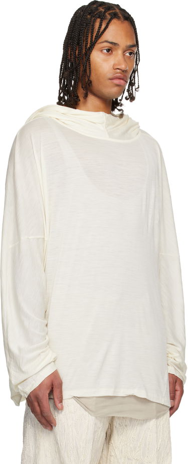 Sweatshirt Rick Owens Concordians Loose-Fit Cowl Neck Tunic Hoodie Beige | RR02E1502 JSW, 1