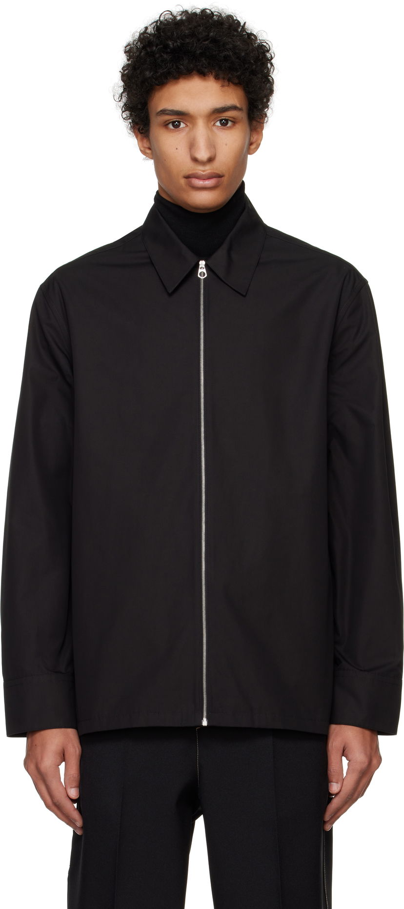 Skjorta Jil Sander Jil Sander Zip-Up Shirt Svart | J22DL0249_J45002