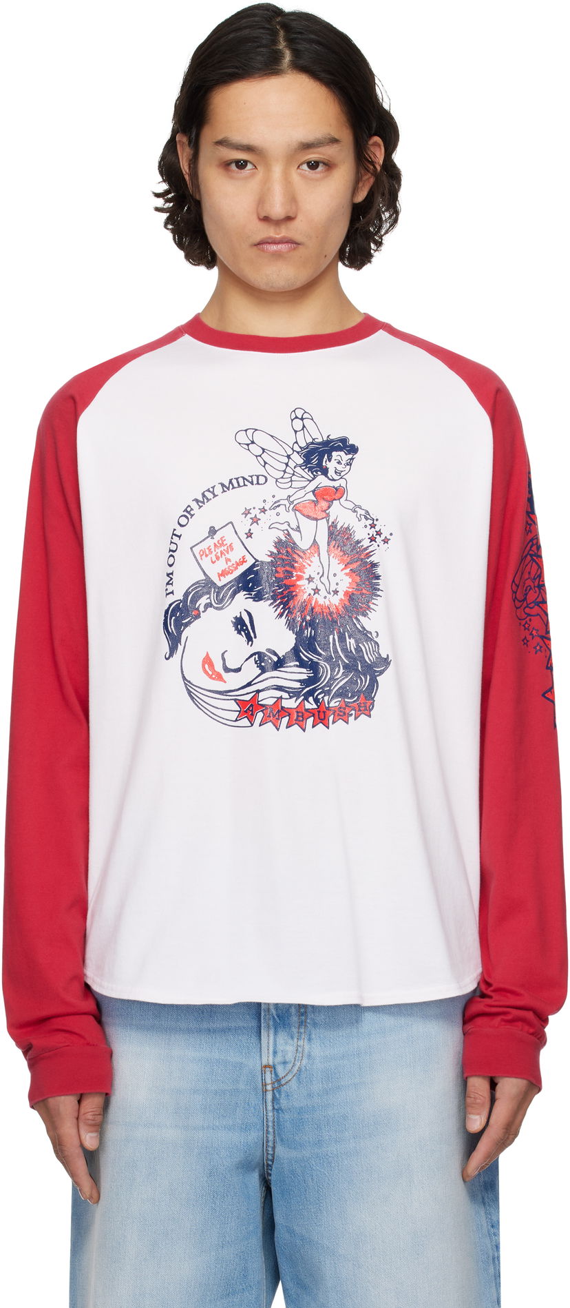 T-shirt Ambush AMBUSH Raglan Graphic Long Sleeve T-Shirt Vit | 12115325