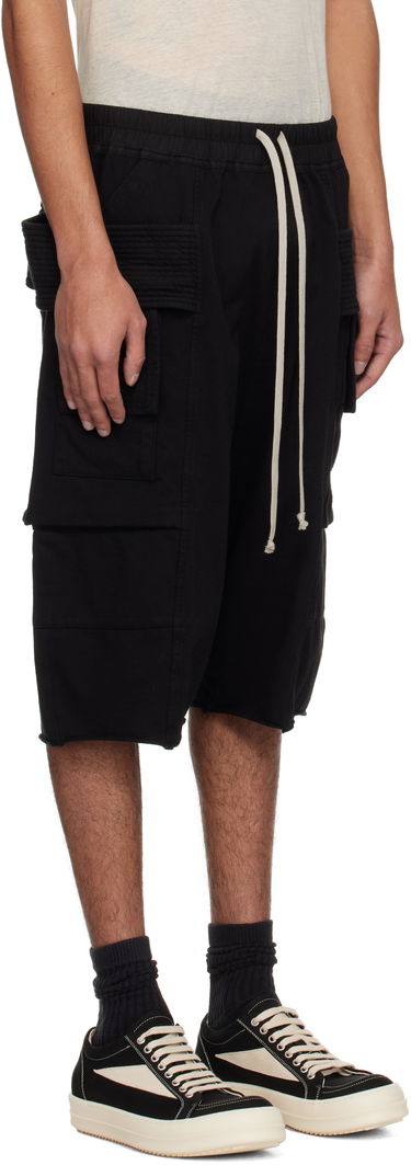 Shorts Rick Owens Rick Owens DRKSHDW Hollywood Creatch Drawstring Cargo Shorts Svart | DU01E3382 RIG, 1