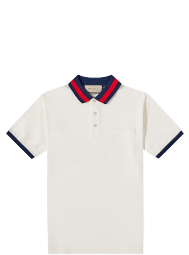 Polotröja Gucci GRG Collar Polo Shirt Vit | 701735-XJELJ-9750